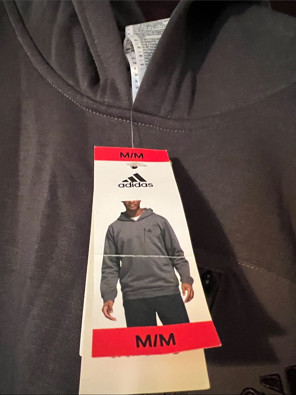 adidas Men's Dark Gray Hoodie Sweatshirt